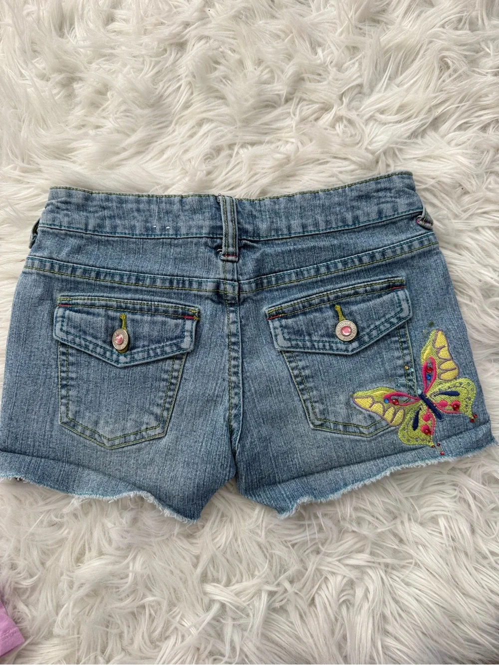 Arizona Jean Company Girls Lilac Tee and Denim Butterfly Shorts Set